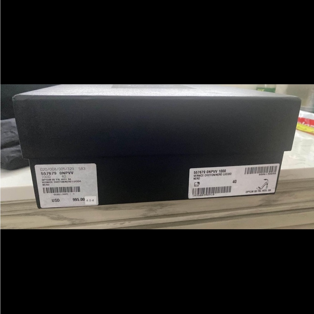 Saint Laurent Black Leather  Opyum Heels